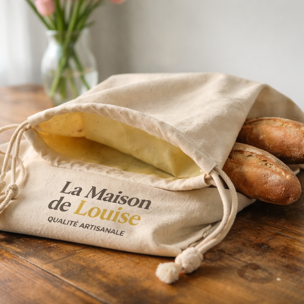 Sac à Pain en Cire d'Abeille La Maison de Louise — Format 30 x 40 cm
