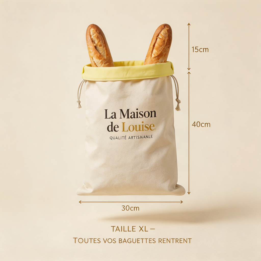Sac à Pain en Cire d'Abeille La Maison de Louise — Format 30 x 40 cm